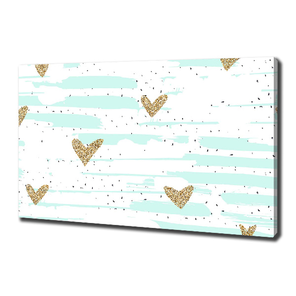 Quadro stampa su tela Sfondo con cuori d'oro