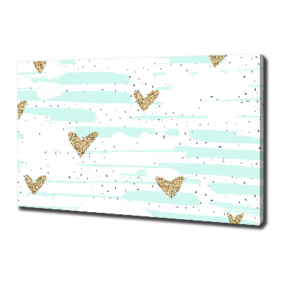 Quadro stampa su tela Sfondo con cuori d'oro