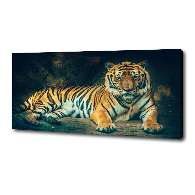 Quadro stampa su tela La tigre nella caverna