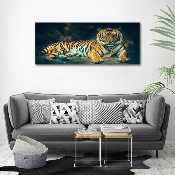 Quadro stampa su tela La tigre nella caverna