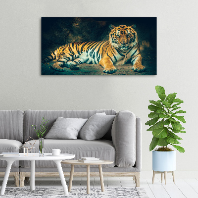 Quadro stampa su tela La tigre nella caverna