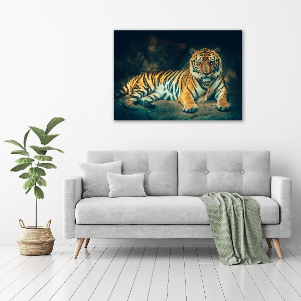 Quadro stampa su tela La tigre nella caverna
