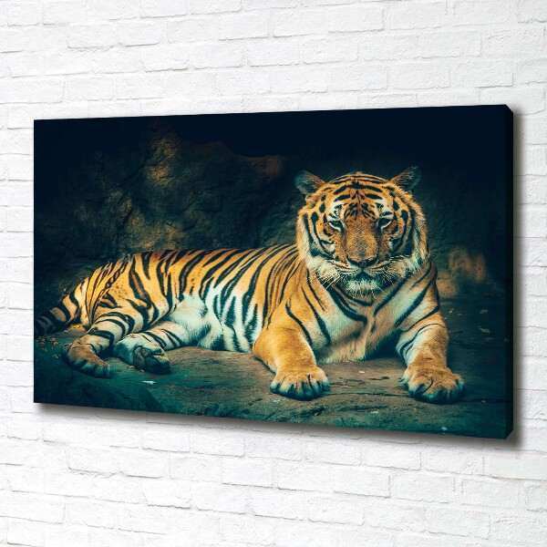 Quadro stampa su tela La tigre nella caverna