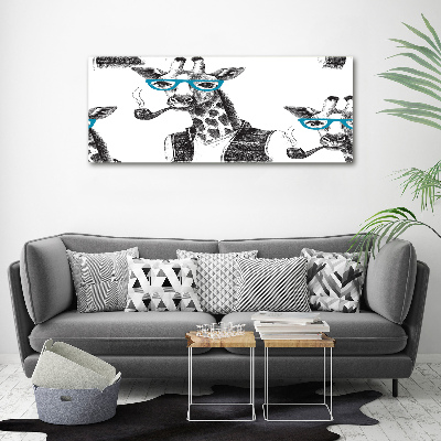 Quadro su tela Giraffa con gli occhiali