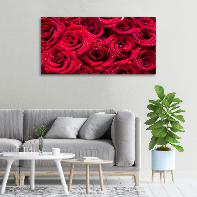 Quadro su tela Gocce sulle rose