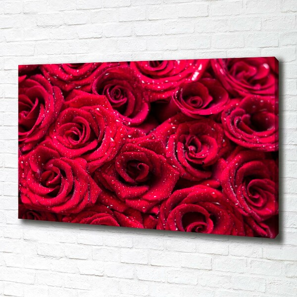 Quadro su tela Gocce sulle rose