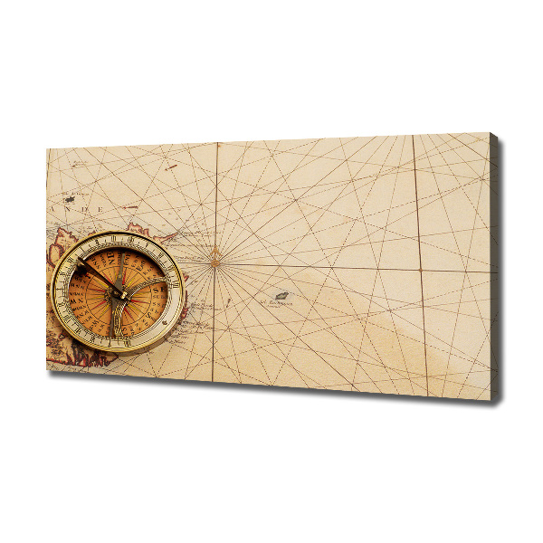 Quadro su tela Bussola sulla mappa