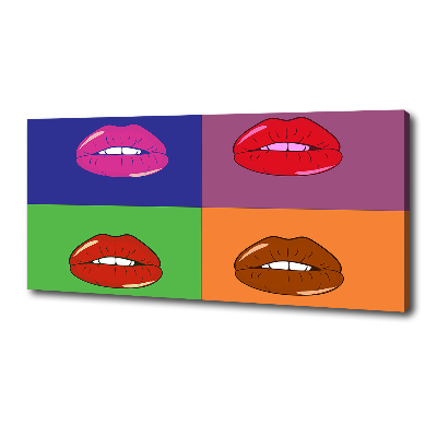 Quadro stampa su tela Labbra colorate
