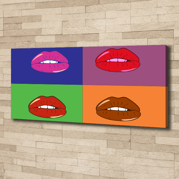 Quadro stampa su tela Labbra colorate