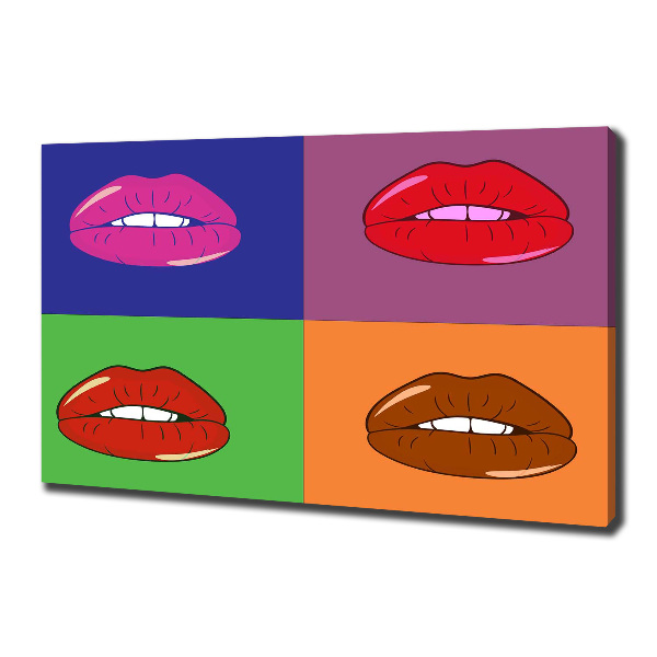 Quadro stampa su tela Labbra colorate