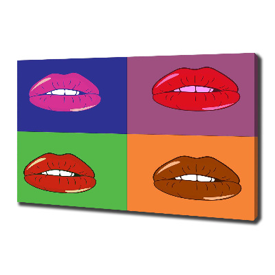 Quadro stampa su tela Labbra colorate