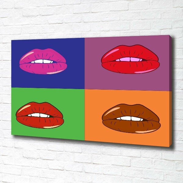 Quadro stampa su tela Labbra colorate