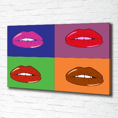 Quadro stampa su tela Labbra colorate