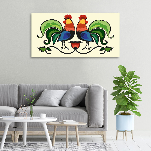 Quadro stampa su tela Motivo popolare dei galli