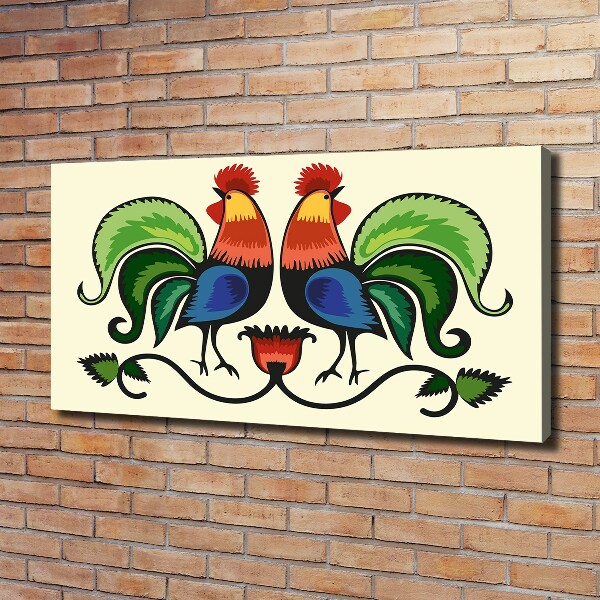 Quadro stampa su tela Motivo popolare dei galli