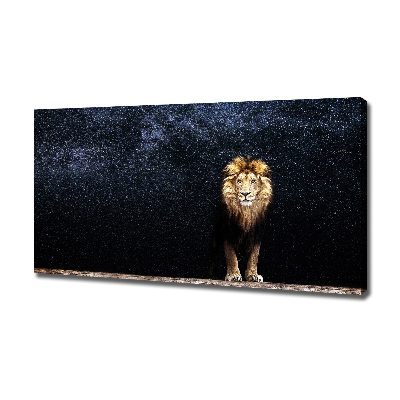 Foto quadro su tela Leone contro le stelle