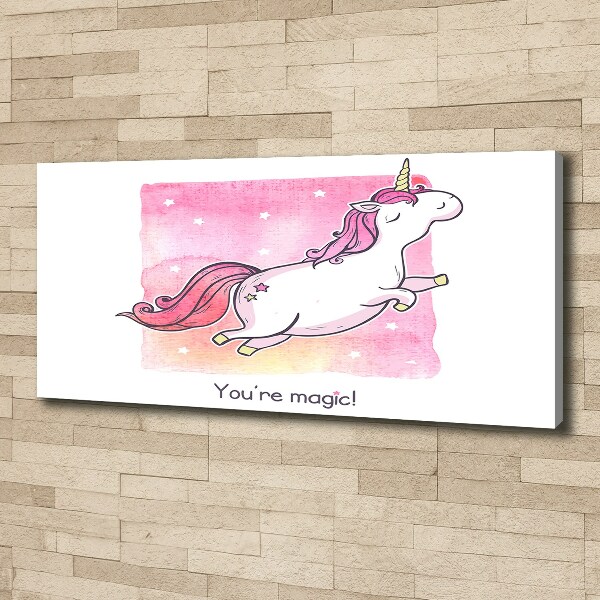 Quadro stampa su tela Unicorno rosa