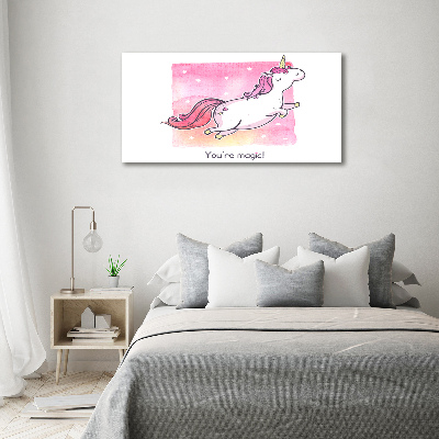 Quadro stampa su tela Unicorno rosa