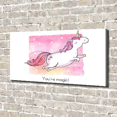 Quadro stampa su tela Unicorno rosa