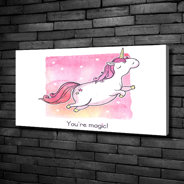 Quadro stampa su tela Unicorno rosa