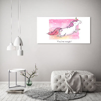 Quadro stampa su tela Unicorno rosa