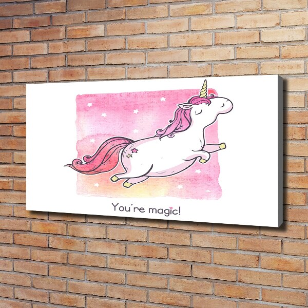 Quadro stampa su tela Unicorno rosa