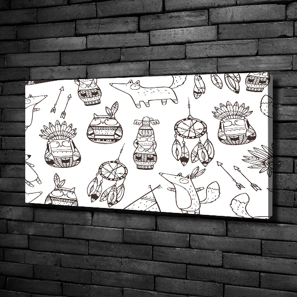 Quadro su tela Gufi indiani