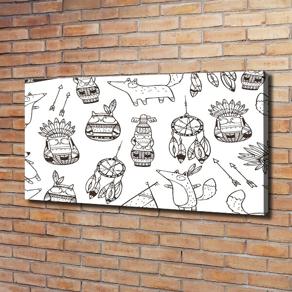 Quadro su tela Gufi indiani