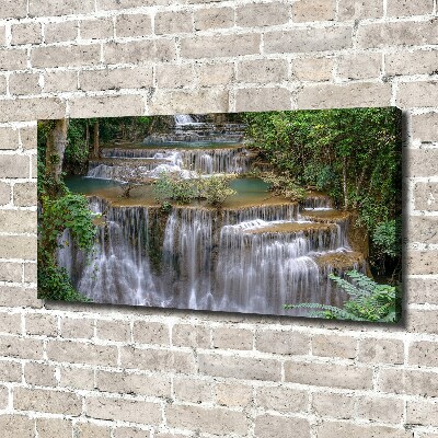 Quadro su tela Cascata nella foresta