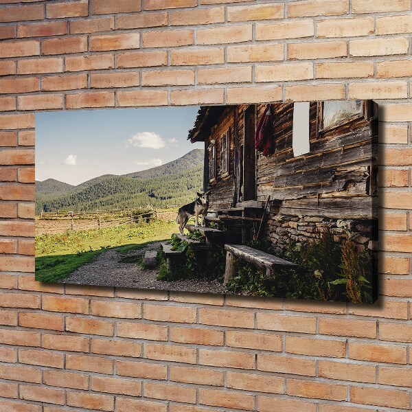 Quadro stampa su tela Casa di legno in montagna