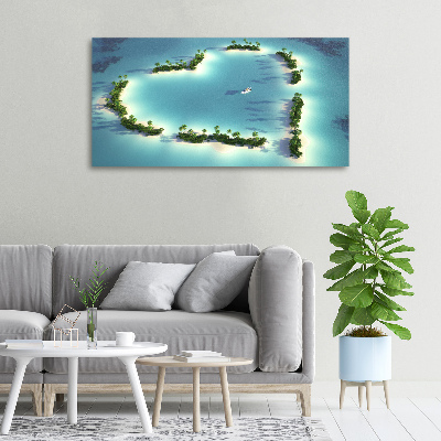 Quadro su tela Isole a forma di cuore