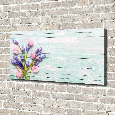 Foto quadro su tela Lavanda su legno