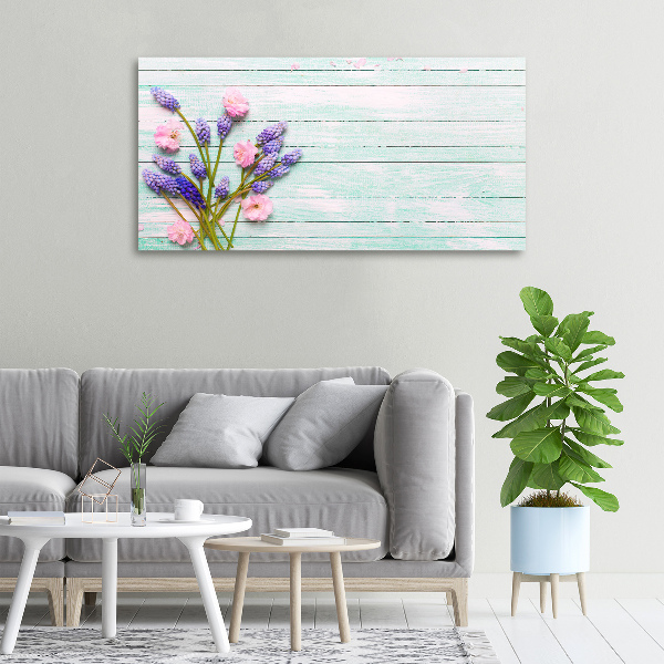 Foto quadro su tela Lavanda su legno