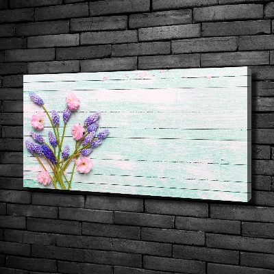 Foto quadro su tela Lavanda su legno
