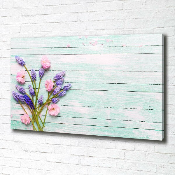 Foto quadro su tela Lavanda su legno
