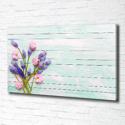 Foto quadro su tela Lavanda su legno