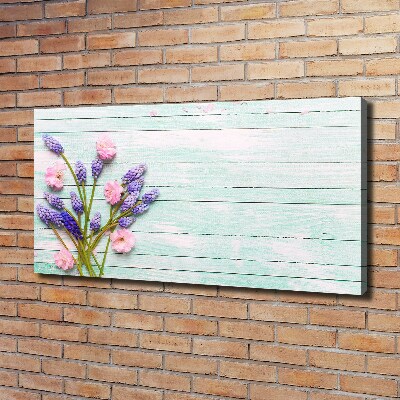 Foto quadro su tela Lavanda su legno