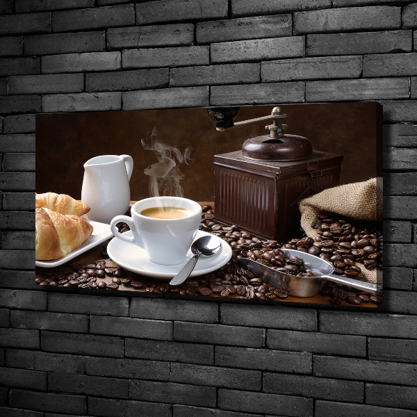 Quadro stampa su tela Cornetti e caffè