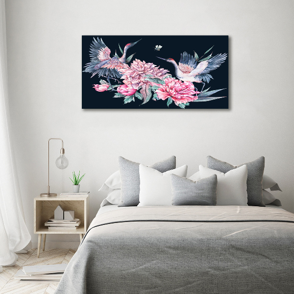 Quadro stampa su tela Gru e peonie