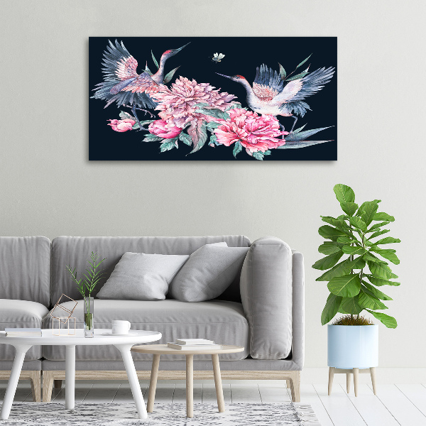 Quadro stampa su tela Gru e peonie
