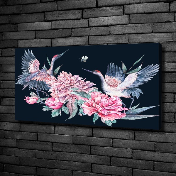 Quadro stampa su tela Gru e peonie