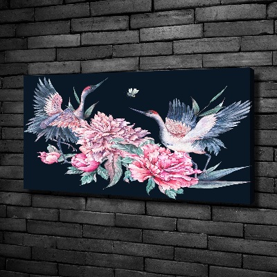 Quadro stampa su tela Gru e peonie