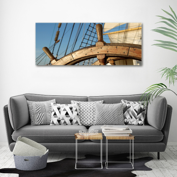 Quadro su tela Il timone di uno yacht