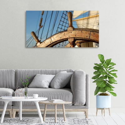 Quadro su tela Il timone di uno yacht