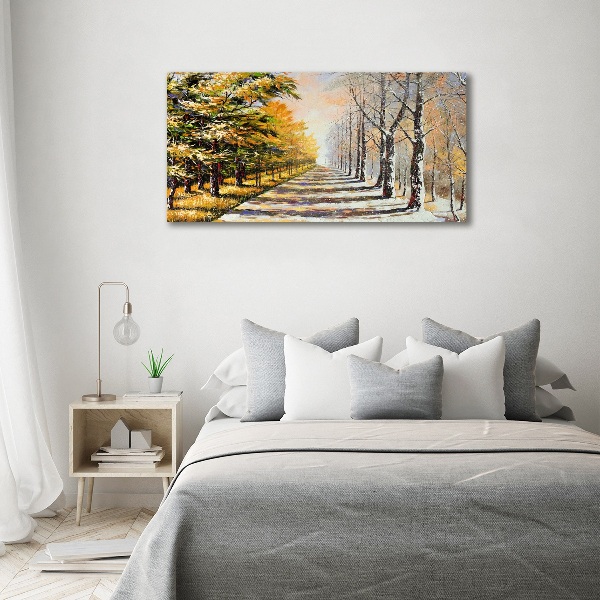Foto quadro su tela Autunno contro inverno