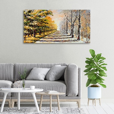 Foto quadro su tela Autunno contro inverno
