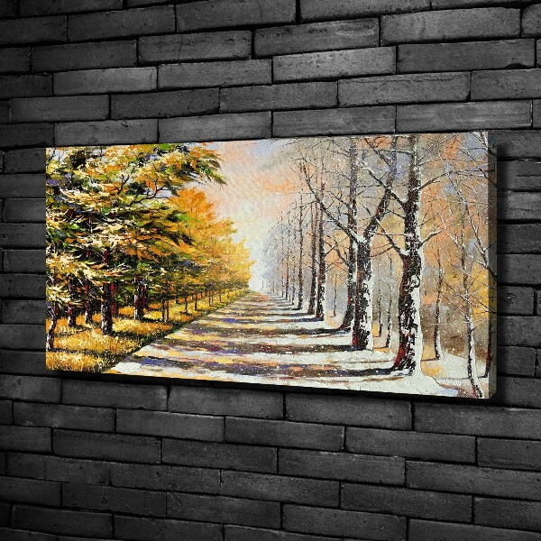 Foto quadro su tela Autunno contro inverno