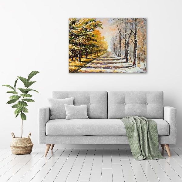 Foto quadro su tela Autunno contro inverno