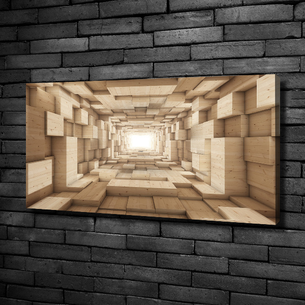 Quadro su tela Tunnel di legno