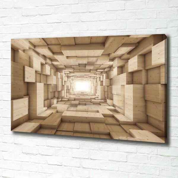Quadro su tela Tunnel di legno